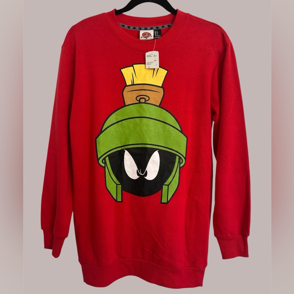 Looney Tunes Red and Green Crewneck Sweater